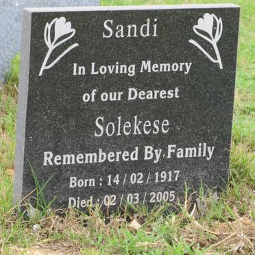 SANDI Solekese 1917-2005