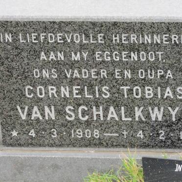 SCHALKWYK Cornelis Tobias, van 1908-1976