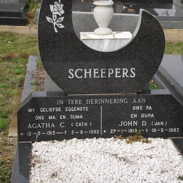 SCHEEPERS John D. 1912-1997 &amp; Agatha C. 1915-1993