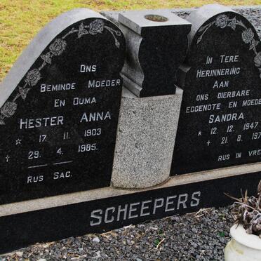 SCHEEPERS Hester Anna 1903-1985 :: SCHEEPERS Sandra 1947-1970