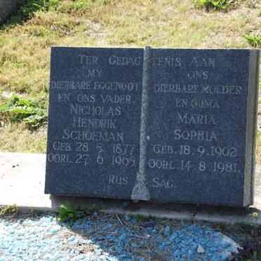 SCHOEMAN Nicholas Hendrik 1877-1965 :: PASKIN Maria Sophia formerly SCHOEMAN 1902-1981