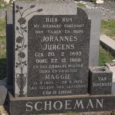 SCHOEMAN Johannes Jurgens 1893-1966 &amp; M.M. 1905-1978