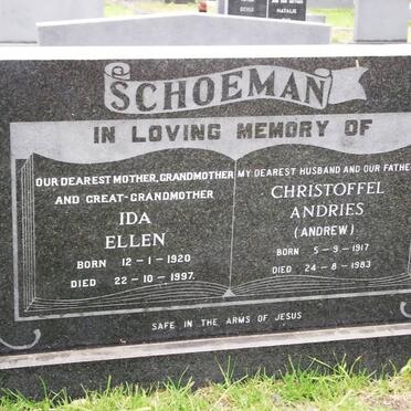 SCHOEMAN Christoffel Andries 1917-1983 &amp; Ida Ellen 1920-1997