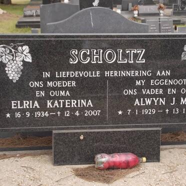 SCHOLTZ Alwyn J.M. 1929-1986 &amp; Elria Katerina 1934-2007