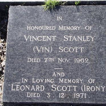 SCOTT Vincent Stanley -1962 :: SCOTT Leonard -1971