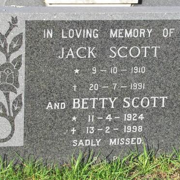 SCOTT J.A. 1910-1991 &amp; Ellen Elizabeth Florence 1924-1998