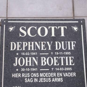 SCOTT Dephney 1941-1995 &amp; John 1941-2005