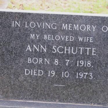 SCHUTTE Ann 1918-1973