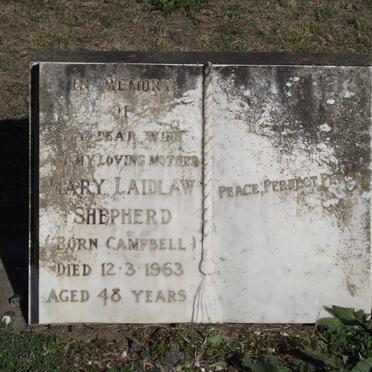 SHEPHERD Mary Laidlaw nee CAMPBELL -1963