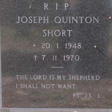 SHORT Joseph Quinton 1948-1970