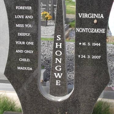 SHONGWE Virginia Nontozakhe 1944-2007