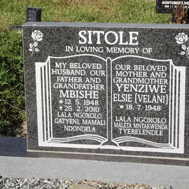SITOLE Mbishe 1948-2010 &amp; Yenziwe Elsie VELANI 1948-
