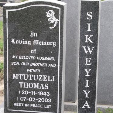 SIKWEYIYA Mtutuzeli Thomas 1943-2003