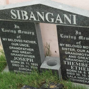 SIBANGANI Joseph 1925-2009 &amp; Thembeka Ethel 1928-2006