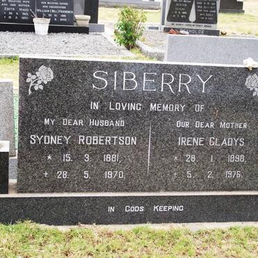 SIBERRY Sydney Robertson 1881-1970 &amp; Irene Gladys 1898-1976