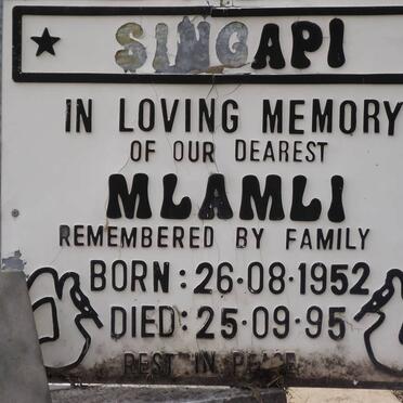 SINGAPI Mlamli 1952-1995