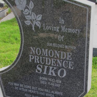 SIKO Nomonde Prudence 1958-2007