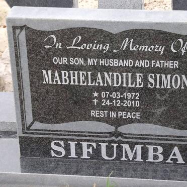 SIFUMBA Mabhelandile Simon 1972-2010