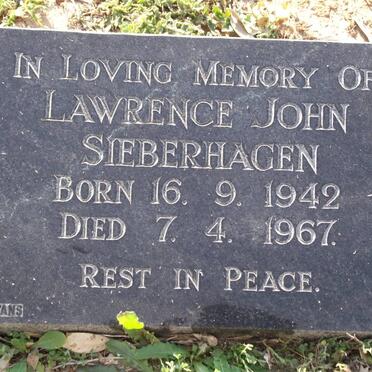 SIEBERHAGEN Lawrence John 1942-1967