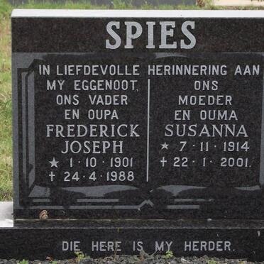SPIES Frederick Joseph 1901-1988 &amp; Susanna 1914-2001
