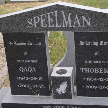 SPEELMAN Qaqa 1943-2000 &amp; Thobeka 1954-2009