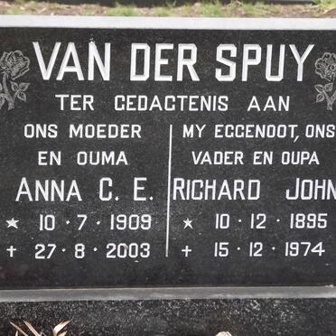 SPUY Richard John, van der 1895-1974 &amp; Anna C.E. 1909-2003