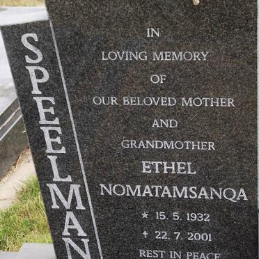 SPEELMAN Ethel Nomatamsanqa 1932-2001