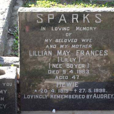 SPARKS Lillian May nee BOYER -1963 :: SPARKS Hewie 1919-1998