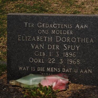 SPUY Elizabeth Dorothea, van der 1896-1968