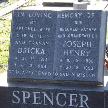 SPENCER Joseph Henry 1908-1993 &amp; Dricka 1913-1984