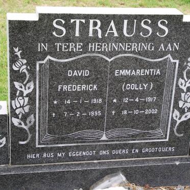 STRAUSS David Frederick 1918-1995 &amp; Emmarentia 1917-2002