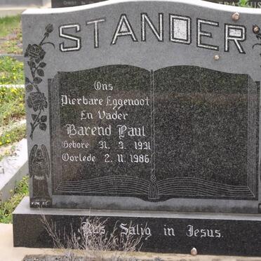 STANDER Barend Paul 1931-1986