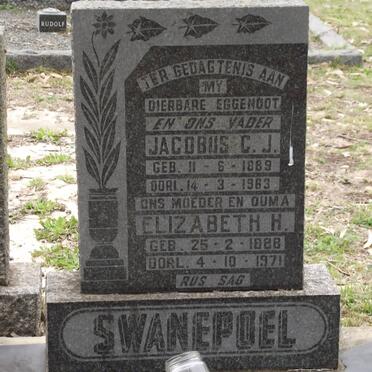 SWANEPOEL Jacobus C.J. 1889-1963 &amp; Elizabeth H. 1888-1971