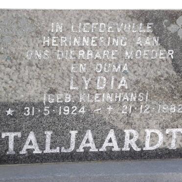 TALJAARDT Lydia nee KLEINHANS 1924-1982