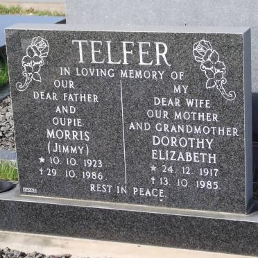 TELFER Morris 1923-1986 &amp; Dorothy Elizabeth 1917-1985