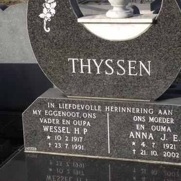 THYSSEN Wessel H.P. 1917-1991 &amp; Anna J.E. 1921-2002