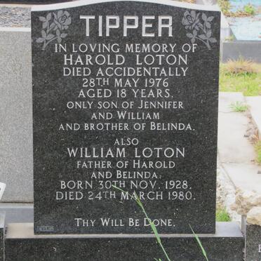 TIPPER Harold Loton -1976 :: TIPPER William Loton 1928-1980
