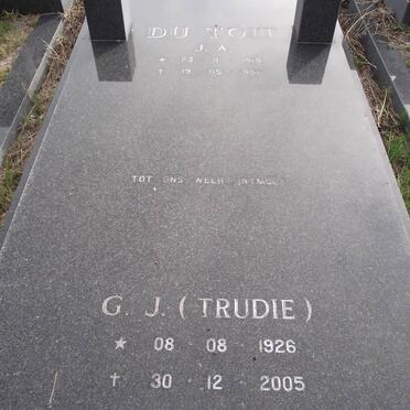 TOIT J.A., du 1919-1992 &amp; G.J. 1926-2005