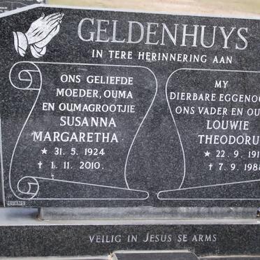 TONDER Susanna Margaretha, van formerly GELDENHUYS 1924-2010 :: GELDENHUYS Louwie Theodorus 1913-1988