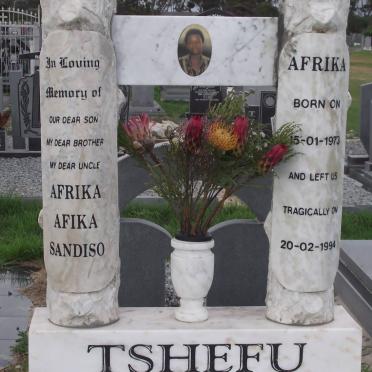 TSHEFU Afrika Afika Sandiso 1973-1994
