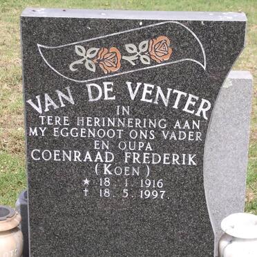VENTER Coenraad Frederik, van de 1916-1997 &amp; Susan Magaret Maria 1920-2011