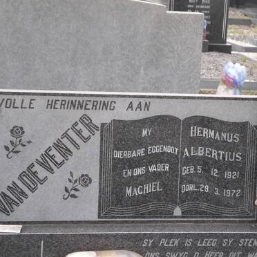 VENTER Machiel Hermanus Albertius, van de 1921-1972