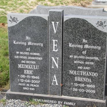 VENA Mzimkulu Eric 1946-2007 &amp; Noluthando Brenda 1969-2009