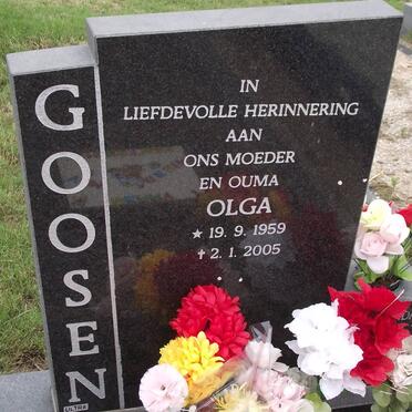 VENTER Olga formerly GOOSEN 1959-2005