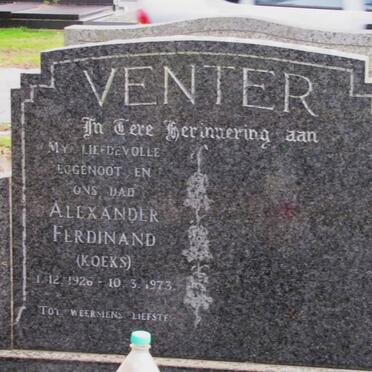 VENTER Alexander Ferdinand 1926-1973