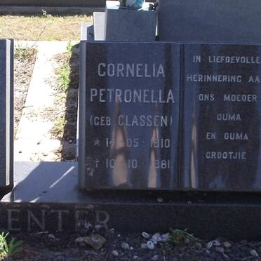 VENTER Cornelia Petronella nee CLASSEN 1910-1981