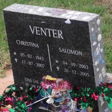 VENTER Christina 1943-2007 :: VENTER Salomon 2003-2005