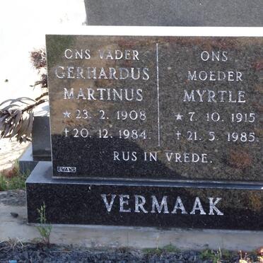 VERMAAK Gerhardus Martinus 1908-1984 &amp; Myrtle 1915-1985