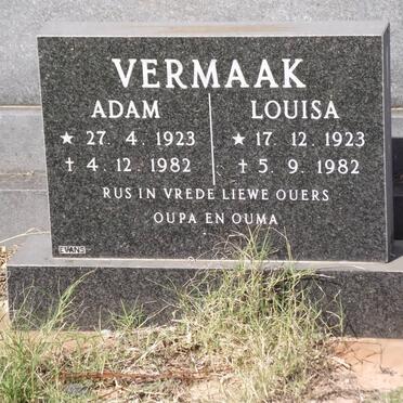 VERMAAK Adam 1923-1982 &amp; Louisa 1923-1982
