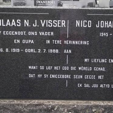 VISSER Nicolaas N.J. 1919-1988 :: VISSER Nico Johan 1945-1973